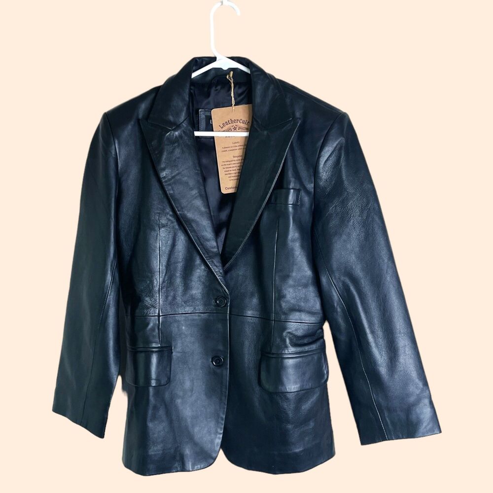 LeatherCult Black Leather Blazer